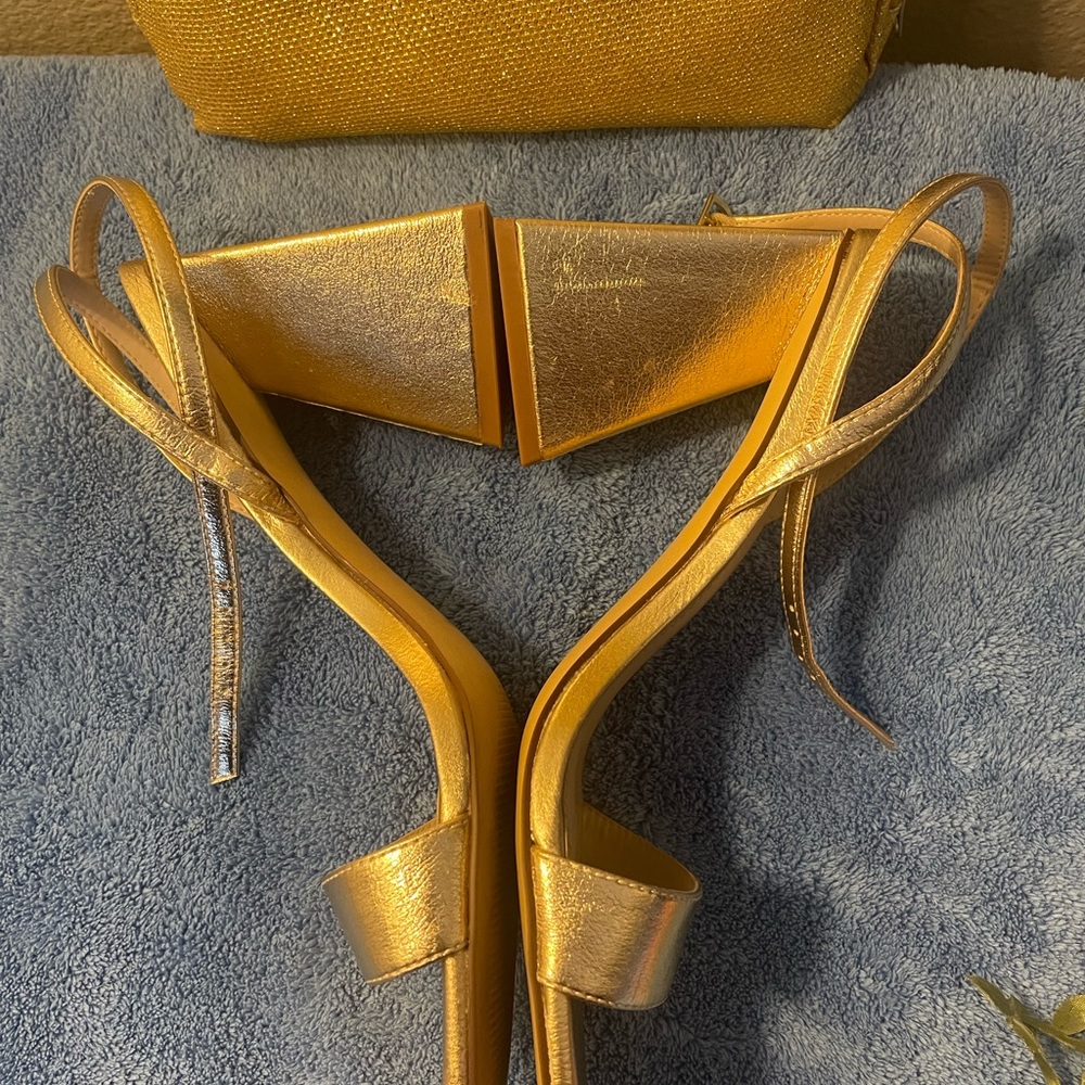 Ankle Strap Gold Sandal